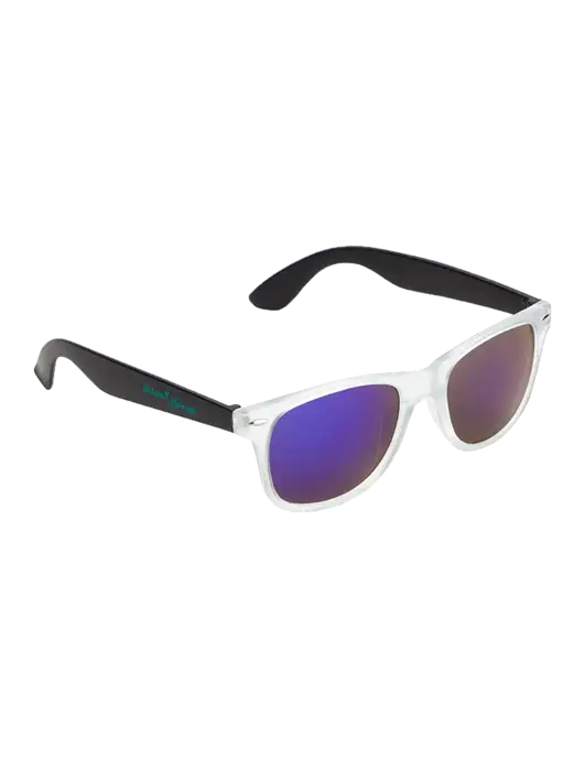 Key West Black Mirrored Sunglasses w/Sports Rehab Logo