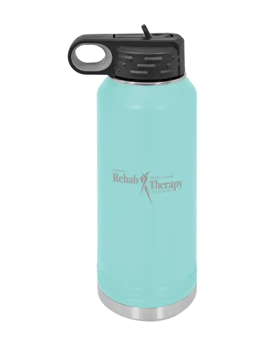 Polar Camel 32 oz Powder Coated Seafoam Vacuum Insulated Water Bottle w/Sports Rehab Logo