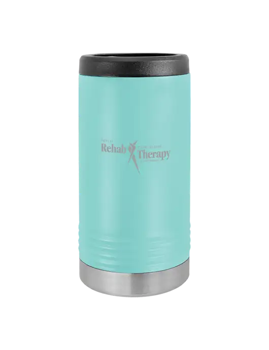 Polar Camel Powder Coated Seafoam Vacuum Insulated Slim Beverage Holder w/Sports Rehab Logo