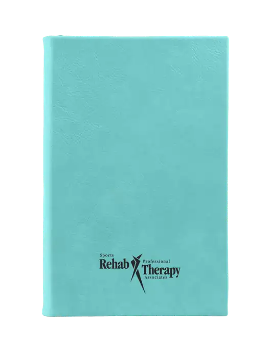 Seafoam Leatherette 5.25 x 8.25 Journal w/Sports Rehab Logo