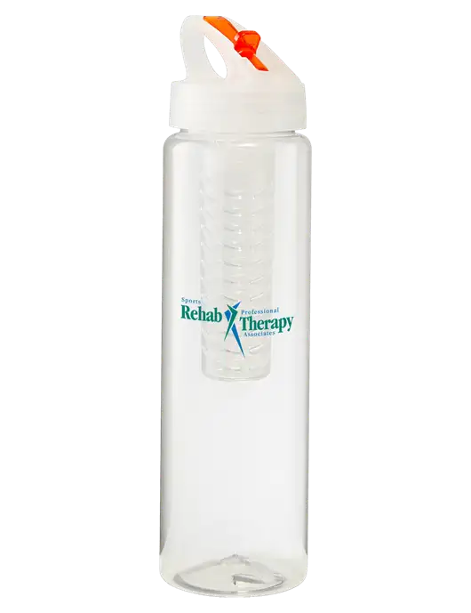 Buddy Infuser Orange 32 oz PET Bottle with Flip Lid w/Sports Rehab Logo