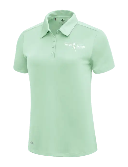 Adidas Very Light Green Womens Ultimate Solid Polo w/Sports Rehab Logo
