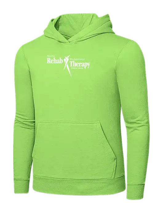 Light Green 7.8. oz Ring Spun Hooded Sweatshirt w/Sports Rehab Logo