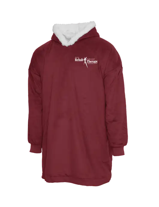 Wearable Lodge Dark Red Blanket w/Sports Rehab Logo