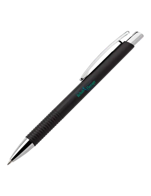 Malay Black Ballpoint Pen - Blue Ink w/Sports Rehab Logo