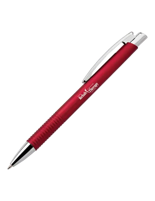 Malay Red Ballpoint Pen - Blue Ink w/Sports Rehab Logo