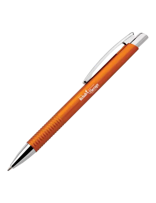 Malay Orange Ballpoint Pen - Blue Ink w/Sports Rehab Logo