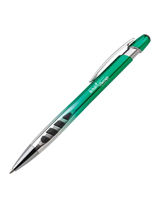 Zenith Green Ballpoint Pen - Blue ink w/Sports Rehab Logo
