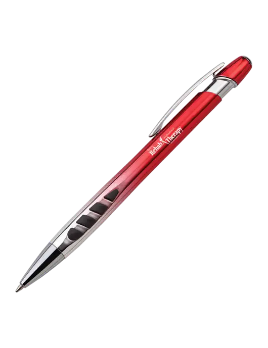 Zenith Red Ballpoint Pen - Blue ink w/Sports Rehab Logo