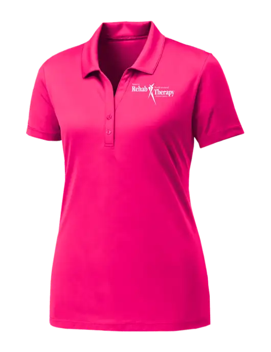 Womens Dark Fucia PosiCharge Competitor Polo w/Sports Rehab Logo