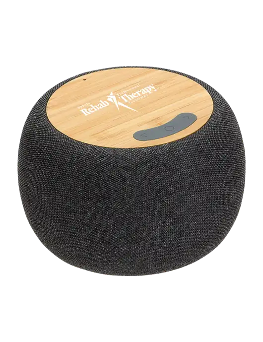 Bamboo Wireless Speaker With 5W Wireless Charger w/Sports Rehab Logo