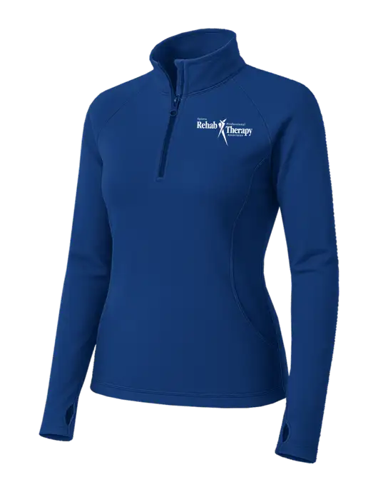 Dark Royal Womens Sport Wick Stretch 1/4 Zip Pullover w/Sports Rehab Logo