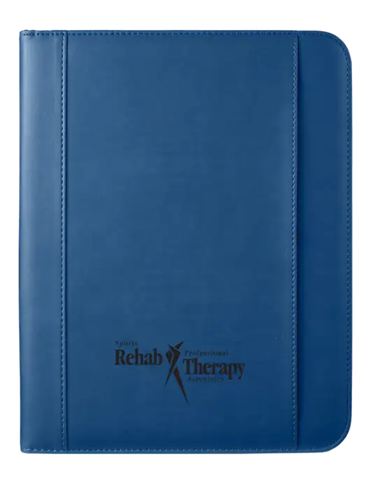 Leeman Light Navy Tuscany Mobile Portfolio 10.23  x 13 w/Sports Rehab Logo