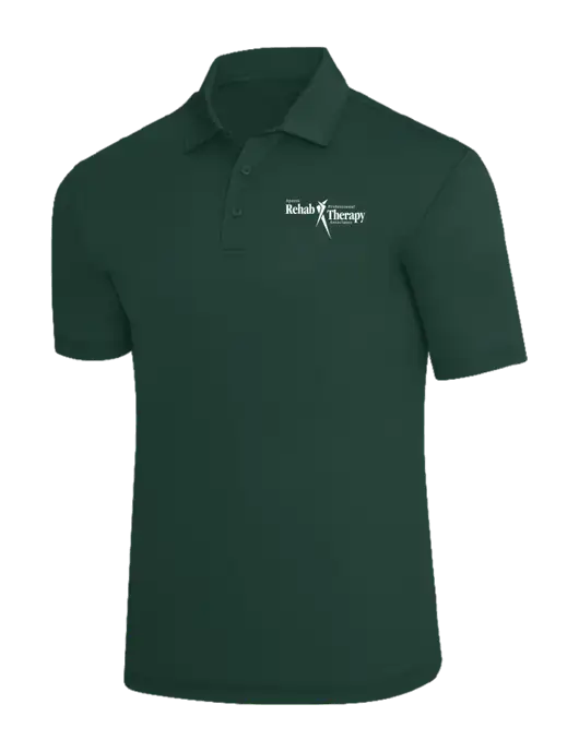 Dark Green Silk Touch Polo w/Sports Rehab Logo