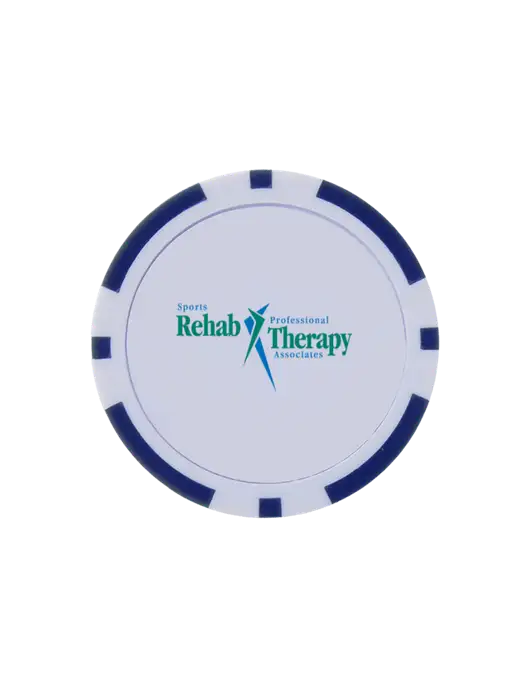 Dark Royal Poker Chip Ball Marker w/Sports Rehab Logo