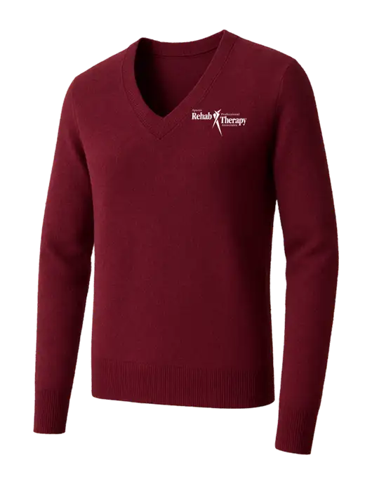 Brooks Brothers Womens Cardinal Washable Merino V-Neck Sweater w/Sports Rehab Logo