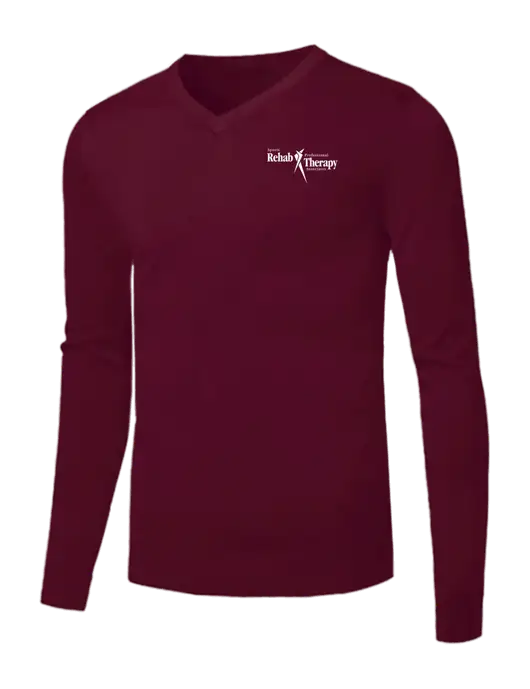 Brooks Brothers Cardinal Washable Merino V-Neck Sweater w/Sports Rehab Logo