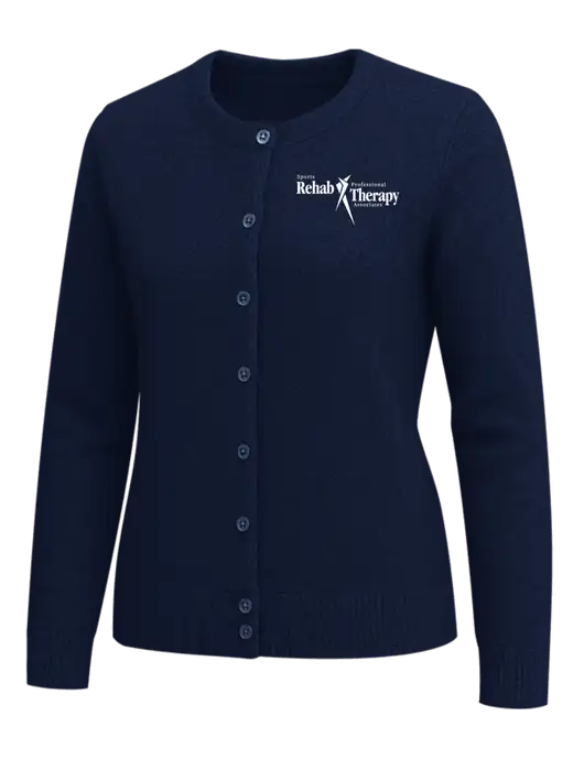 Brooks Brothers Womens Navy Washable Merino Cardigan Sweater w/Sports Rehab Logo
