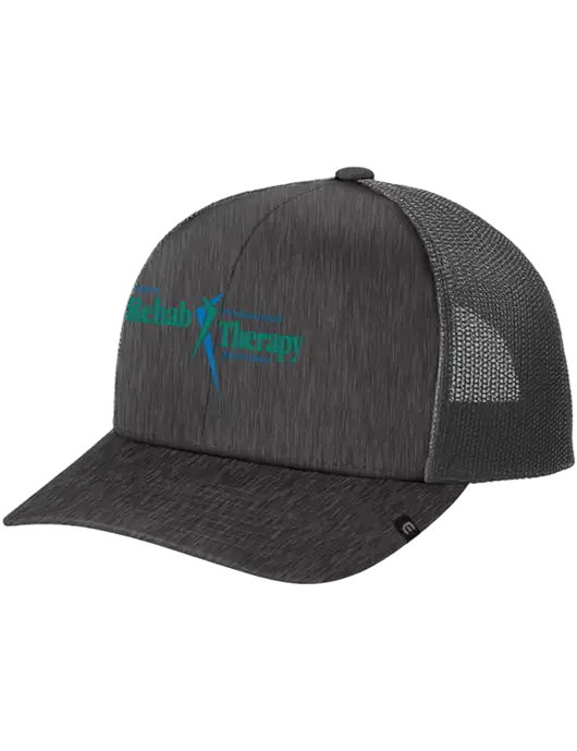 TravisMathew Very Dark Grey Heather Cruz Trucker Cap w/Sports Rehab Logo