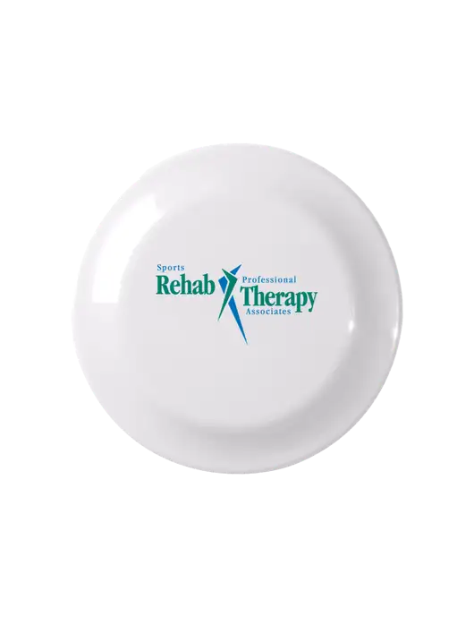 Fun White Flying Disc w/Sports Rehab Logo