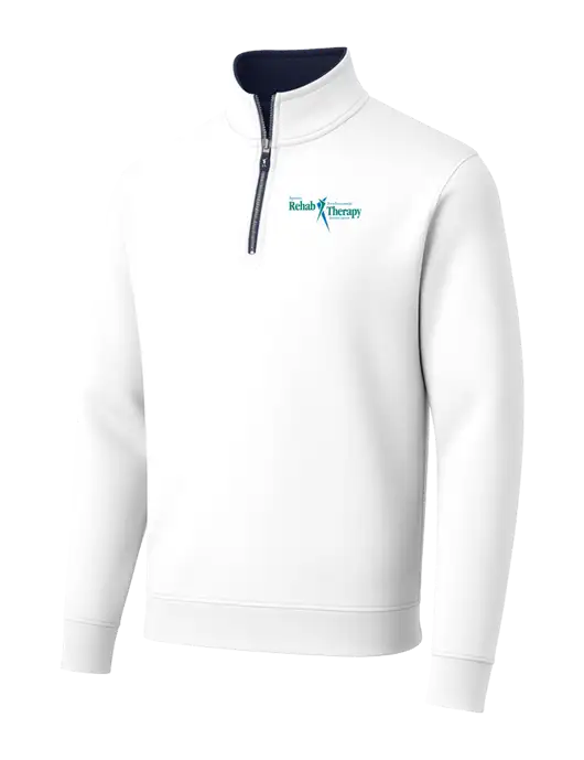 Fairway & Greene Caves Quarter-Zip Tech White Pullover w/Sports Rehab Logo