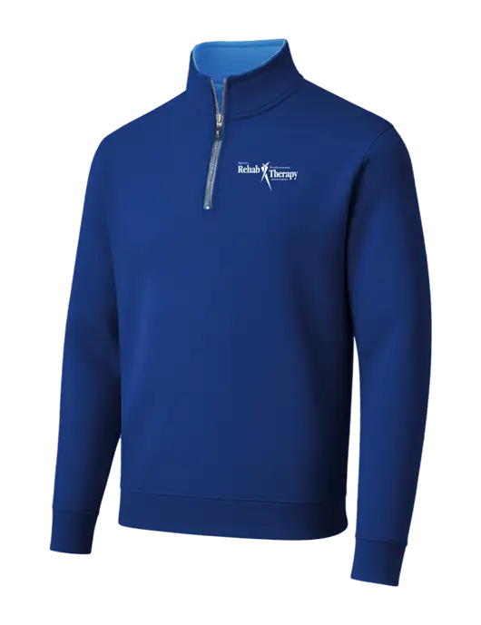 Fairway & Greene Caves Quarter-Zip Tech Dark Royal Pullover w/Sports Rehab Logo