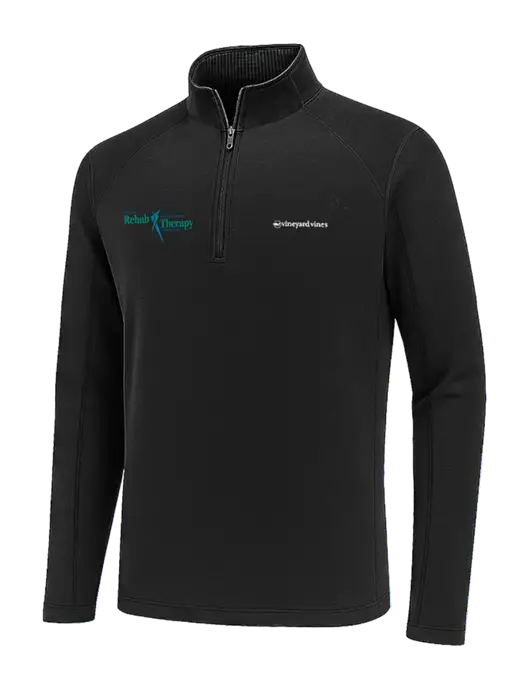 Vineyard Vines Black Sankaty Quarter-Zip Pullover
 w/Sports Rehab Logo