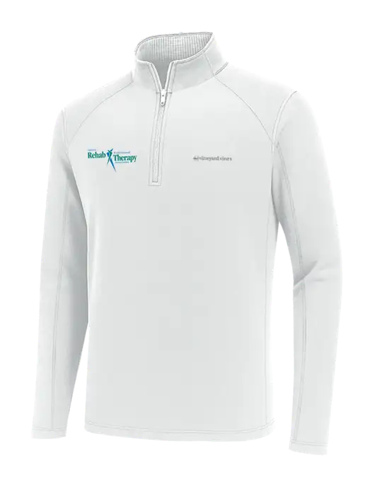 Vineyard Vines White Sankaty Quarter-Zip Pullover
 w/Sports Rehab Logo