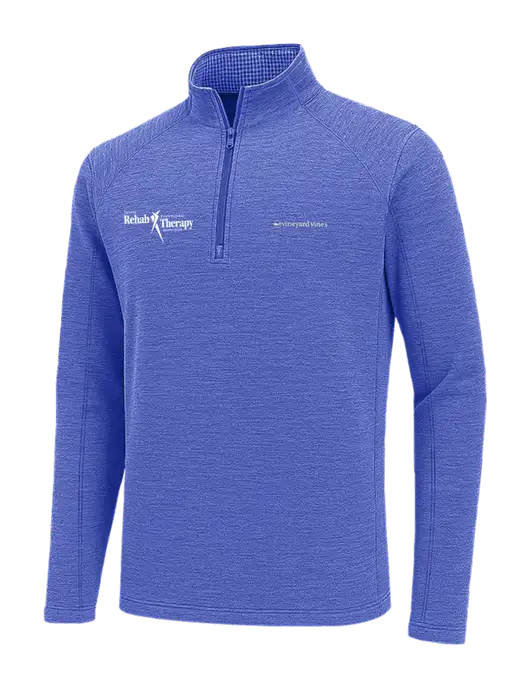 Vineyard Vines Light Royal Heather Sankaty Quarter-Zip Pullover
 w/Sports Rehab Logo