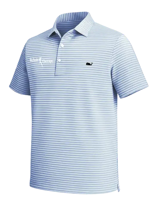 Vineyard Vines Light Blue Heathered Winstead Sankaty Polo w/Sports Rehab Logo