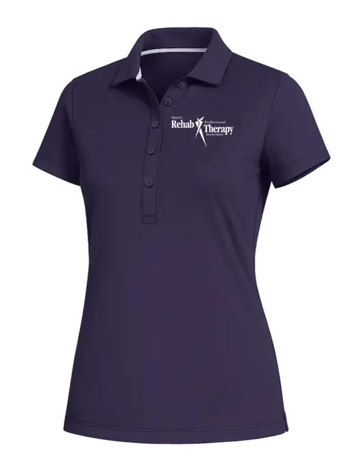 Fairway & Greene Womens Eggplant Claire Tech Polo w/Sports Rehab Logo