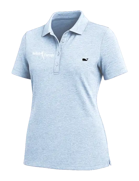 Vineyard Vines Womens Light Blue Edgartown Pique Polo w/Sports Rehab Logo