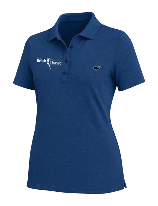 Vineyard Vines Womens Light Navy Blue Edgartown Pique Polo w/Sports Rehab Logo