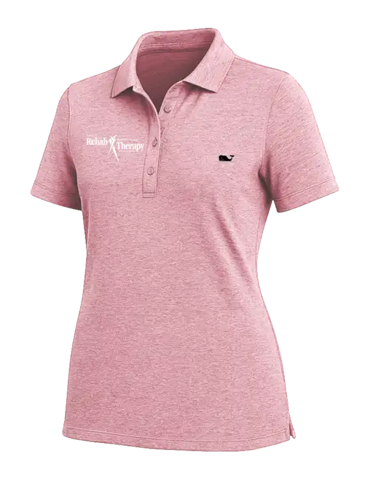 Vineyard Vines Womens Dusty Rose Edgartown Pique Polo w/Sports Rehab Logo