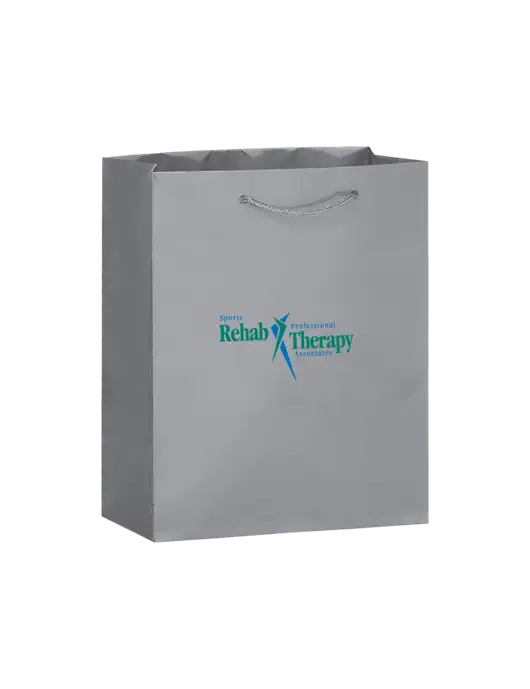 Light Grey Gift Bag Matte 8x10 w/Sports Rehab Logo