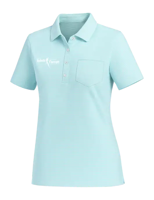 Vineyard Vines Womens Very Light Sapphire Fanshell Polo  w/Sports Rehab Logo
