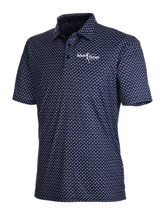 Mens Dark Navy Hazelwood Polo w/Sports Rehab Logo