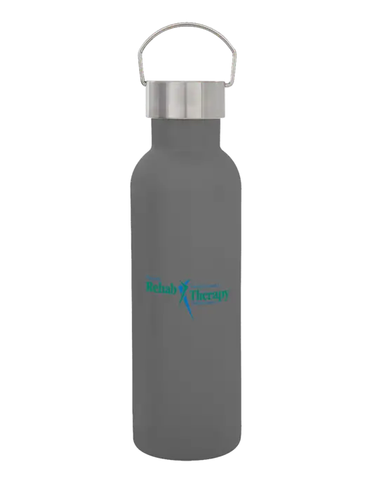 28 oz Medium Grey Bubbli Stainless Steel Bottle w/Sports Rehab Logo