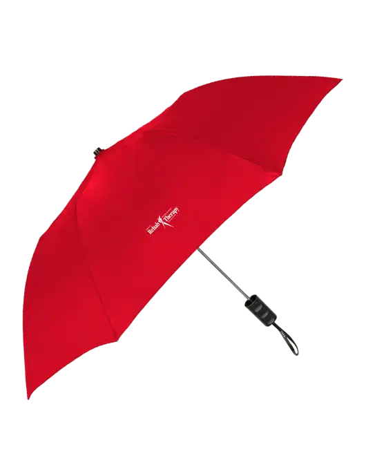 Red 42" Folding Umbrella  w/Sports Rehab Logo