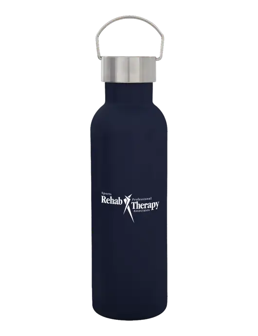 28 oz Dark Navy Bubbli Stainless Steel Bottle w/Sports Rehab Logo