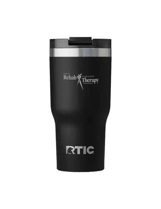 RTIC Essential 20 oz Black Tumbler w/Sports Rehab Logo