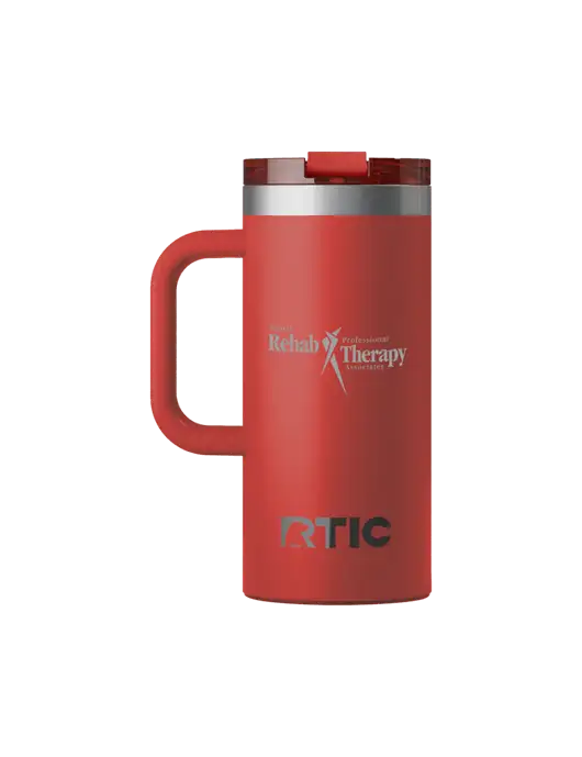 RTIC Road Trip 16 oz Red Travel Mug w/Sports Rehab Logo