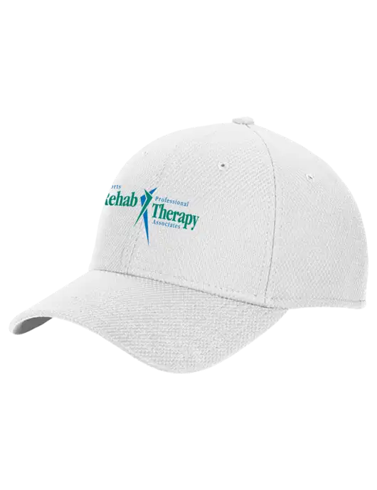 New Era Diamond Era White Stretch Cap w/Sports Rehab Logo