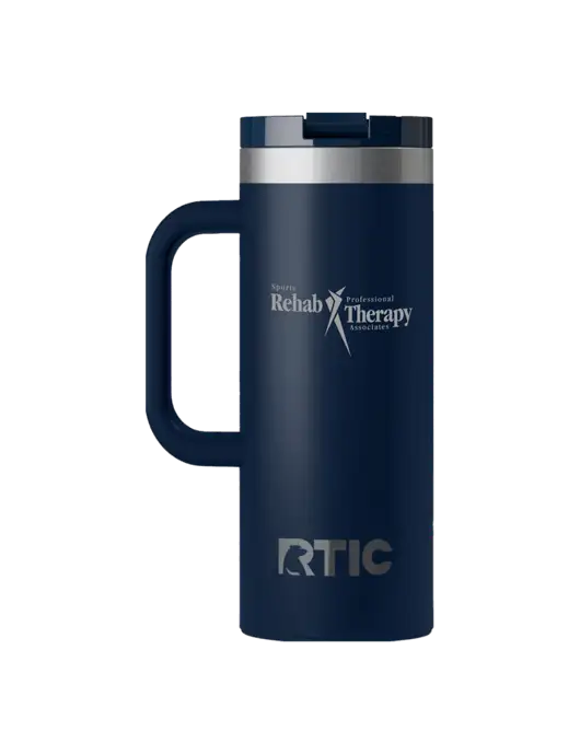 RTIC Road Trip 20 oz Navy Travel Mug w/Sports Rehab Logo