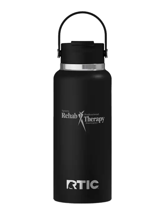 RTIC Outback 32 oz Black Bottle w/Sports Rehab Logo