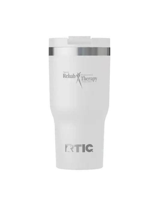 RTIC Essential 20 oz White Tumbler w/Sports Rehab Logo