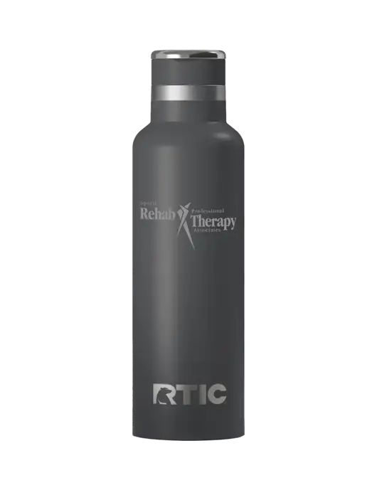 RTIC Journey 20 oz Charcoal Bottle w/Sports Rehab Logo