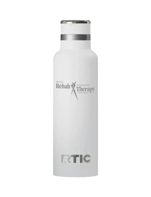 RTIC Journey 20 oz White Bottle w/Sports Rehab Logo