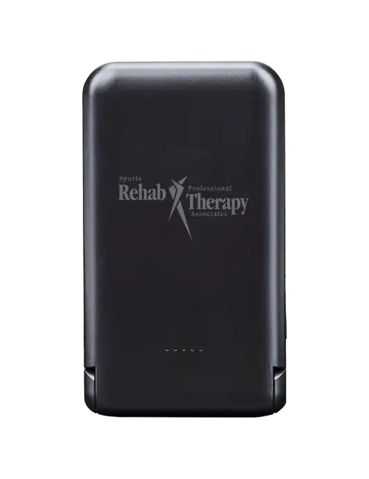 Black Glow Light-Up Power Bank 10,000 mAh MagSafe With Folding Stand w/Sports Rehab Logo