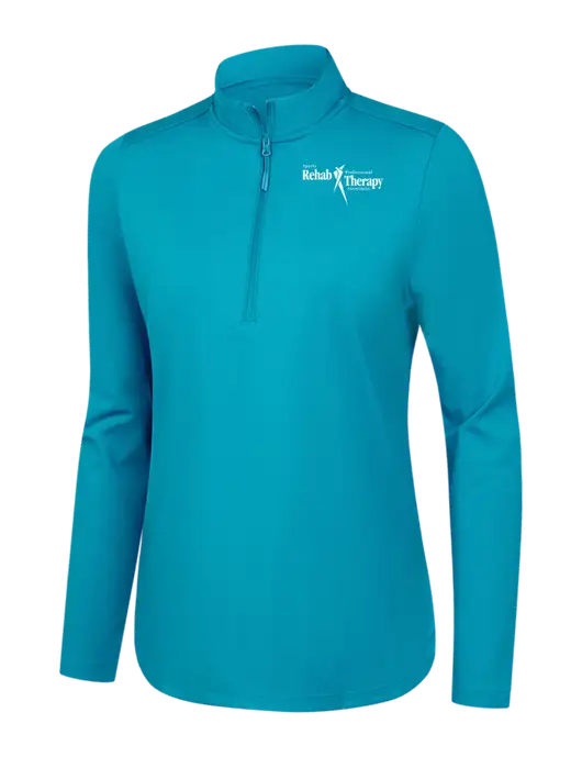  Womens Light Sapphire C-FREE Double Knit 1/4-Zip w/Sports Rehab Logo
